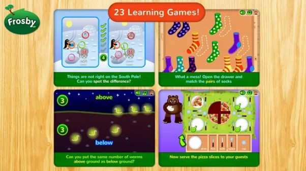 Gameplay screenshot from frosby learning games 2 for Android