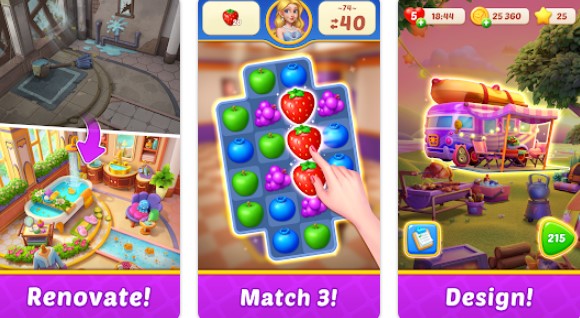 Gameplay screenshot from fruit diary 2 manor design for Android
