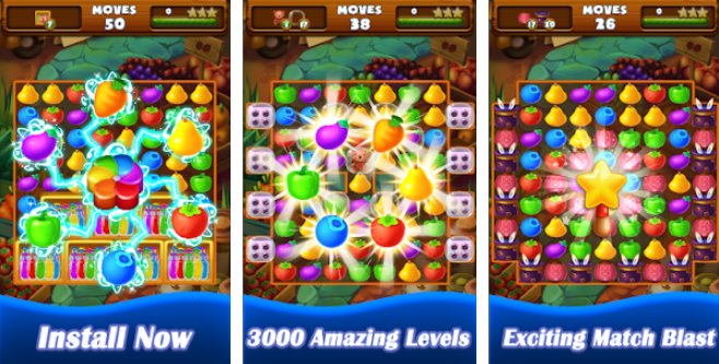 Gameplay screenshot from fruit match puzzle for Android