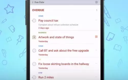 Gameplay screenshot from 2do reminders to do list and notes for Android