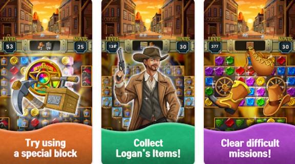 Gameplay screenshot from dance of jewels wild wild west for Android