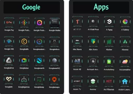 Gameplay screenshot from dark dream icon pack for Android