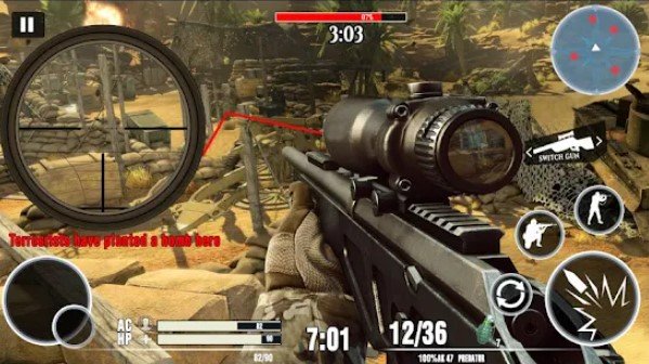 Gameplay screenshot from desert sniper 3d free offline war shooting games for Android