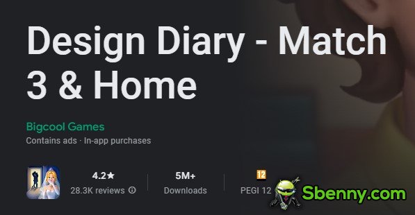 design diary match 3 and home