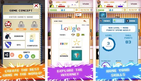 Gameplay screenshot from developer tycoon 2 game dev simulator for Android