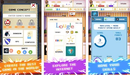 Gameplay screenshot from developer tycoon 2 game dev simulator for Android