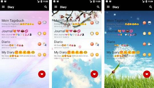 Gameplay screenshot from diary app with password free for Android