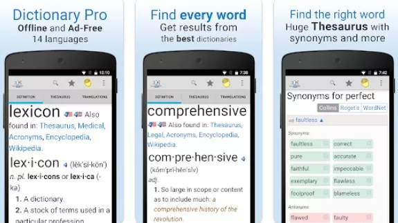 Gameplay screenshot from dictionary pro for Android