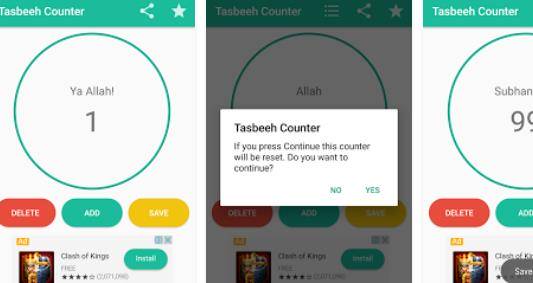 Gameplay screenshot from digital tasbeeh free and beautiful rosary for Android