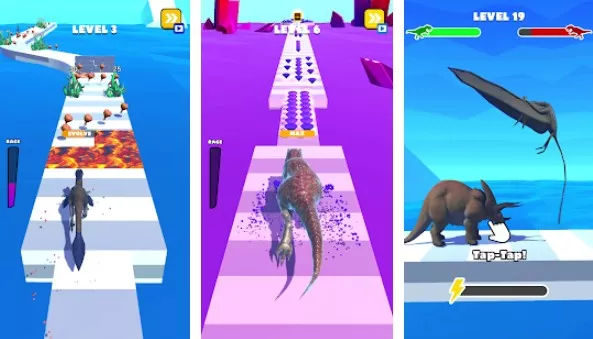 Gameplay screenshot from dino run 3d dinosaur rush for Android