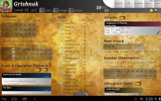 Gameplay screenshot from dnd buddy for Android
