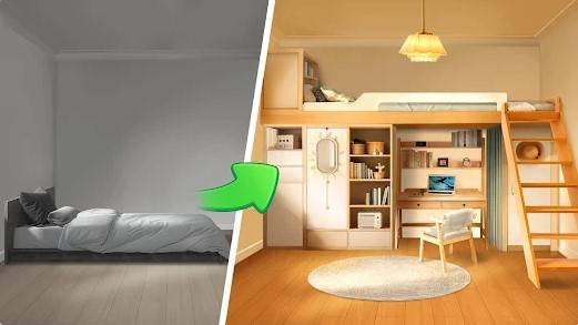 Gameplay screenshot from dream house design tile match for Android