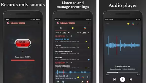 Gameplay screenshot from dream voices sleep talk recorder for Android