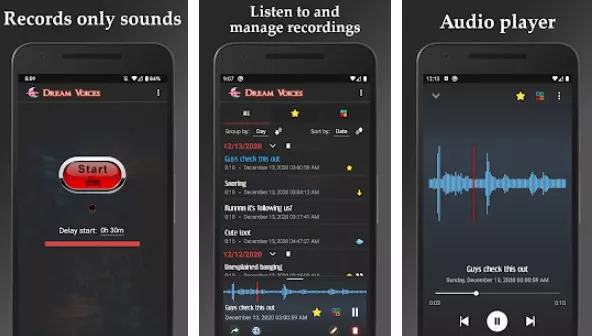 Gameplay screenshot from dream voices sleep talk recorder for Android