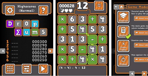 Gameplay screenshot from dropsums for Android