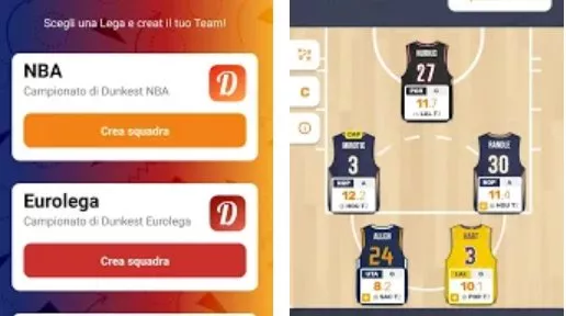 Gameplay screenshot from dunkest fantasy basketball for Android