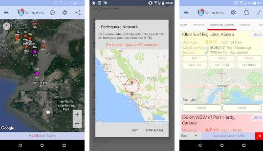 Gameplay screenshot from earthquake network pro realtime alerts for Android