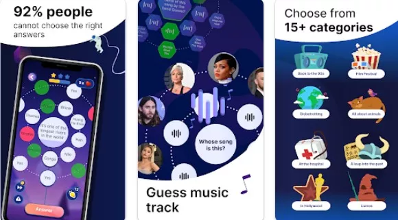 Gameplay screenshot from erudite trivia game and quiz for Android