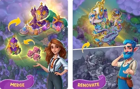 Gameplay screenshot from fable town merge games for Android