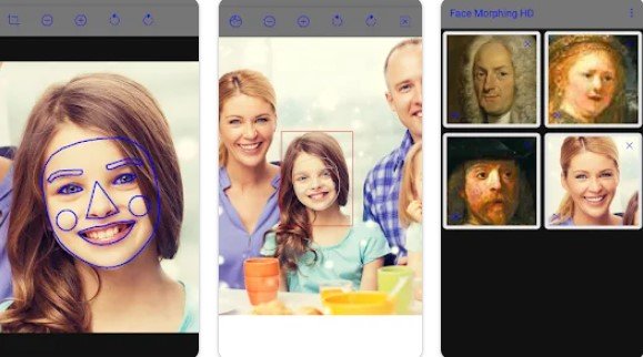 Gameplay screenshot from face video morph animator hd for Android