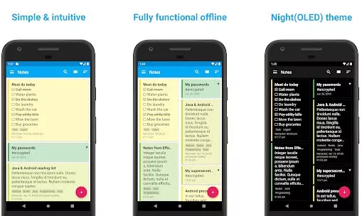 Gameplay screenshot from fairnote encrypted notes and lists for Android