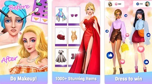 Gameplay screenshot from fashion show makeup dress up for Android
