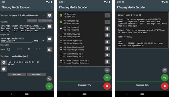 Gameplay screenshot from ffmpeg media encoder for Android