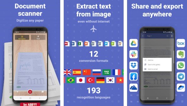 Gameplay screenshot from finereader pdf pro pdf document scanner app plus ocr for Android