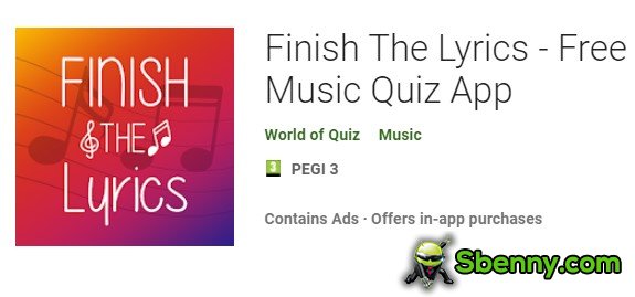  Finish The Lyrics - Free Music Quiz App
