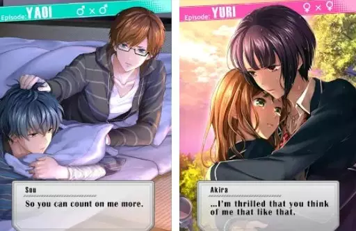 Gameplay screenshot from first love story otome yaoi yuri otaku dating sim for Android