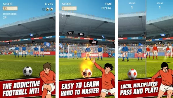 Gameplay screenshot from flickick football for Android