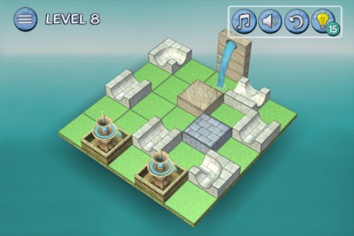 Gameplay screenshot from flow water fountain 3d puzzle for Android