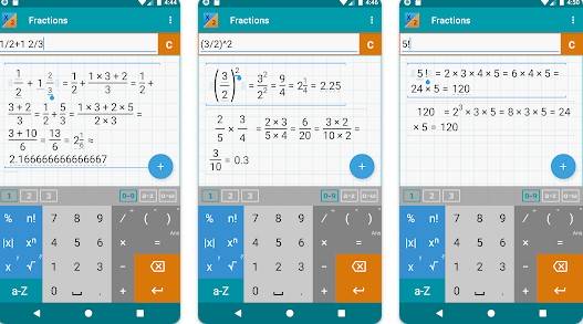 Gameplay screenshot from fraction calculator plus math pro for Android