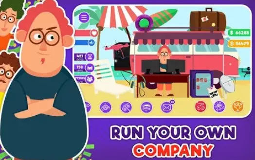 Gameplay screenshot from freelancer simulator inc game dev money clicker for Android