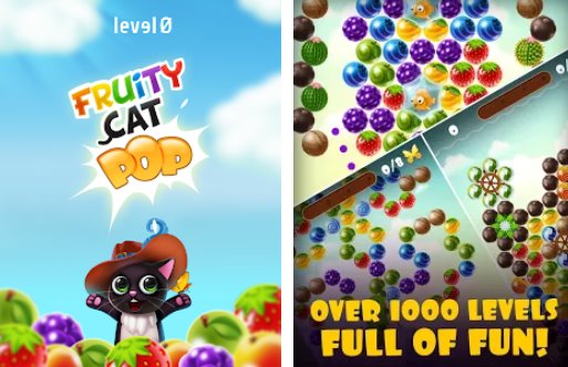 fruity cat pop bubble shooter