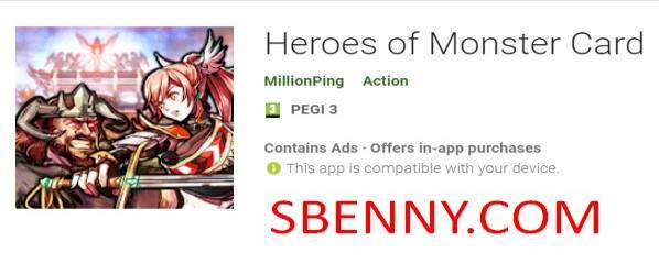 heroes of monster card
