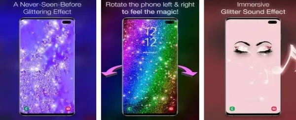 Gameplay screenshot from glitter live wallpaper for Android