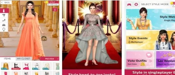 Gameplay screenshot from indian fashion stylist for Android