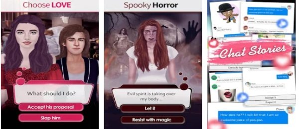 Gameplay screenshot from indus interactive story game episode with choices for Android