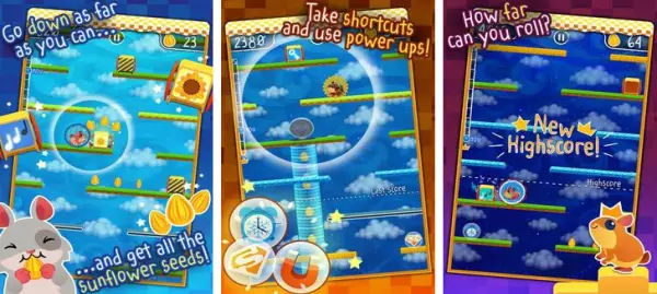 Gameplay screenshot from hamster roll platform game for Android