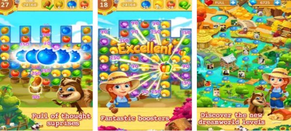 Gameplay screenshot from harvest mania match 3 puzzle for Android