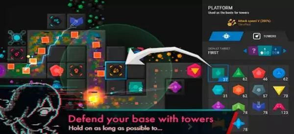 Gameplay screenshot from infinitode 2 infinite tower defense for Android
