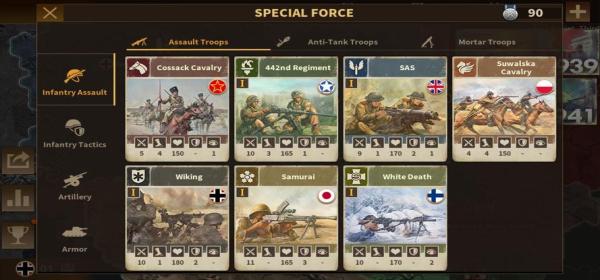 Gameplay screenshot from Glory of Generals 3 - WW2 Strategy Game for Android
