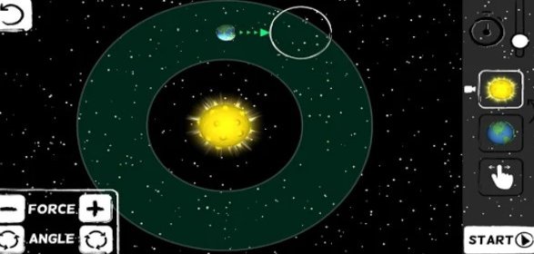 Gameplay screenshot from god s orbits gravity puzzles for Android
