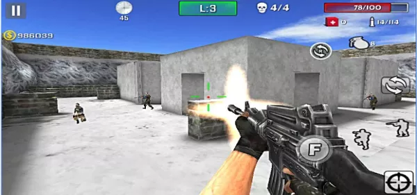 Gameplay screenshot from gun strike shoot for Android