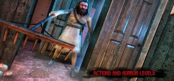 Gameplay screenshot from haunted grandpa house horror survival escape games for Android