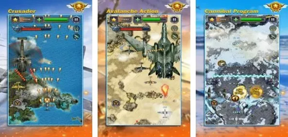 Gameplay screenshot from galaxy raiden fighter squadron galactic war for Android