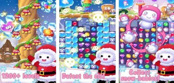 Gameplay screenshot from ice crush 2020 a jewels puzzle matching adventure for Android
