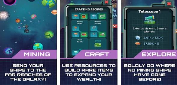 Gameplay screenshot from idle planet miner for Android
