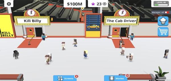 Gameplay screenshot from Idle Tap Cinema for Android